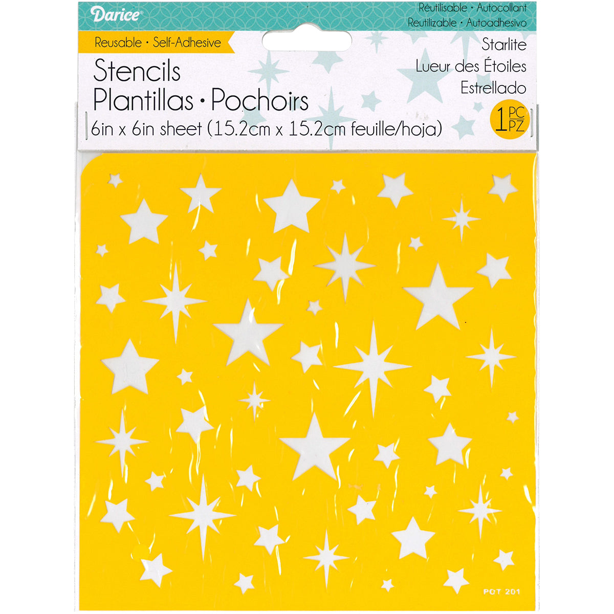Self Adhesive Stencil Star Lite 6 X 6 Inches