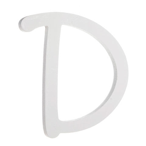 9 Inches White Wood Letter D Brush Font