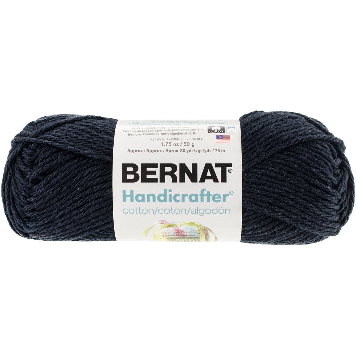 Bernat Handicrafter Cotton Yarn SolidsBlack Licorice