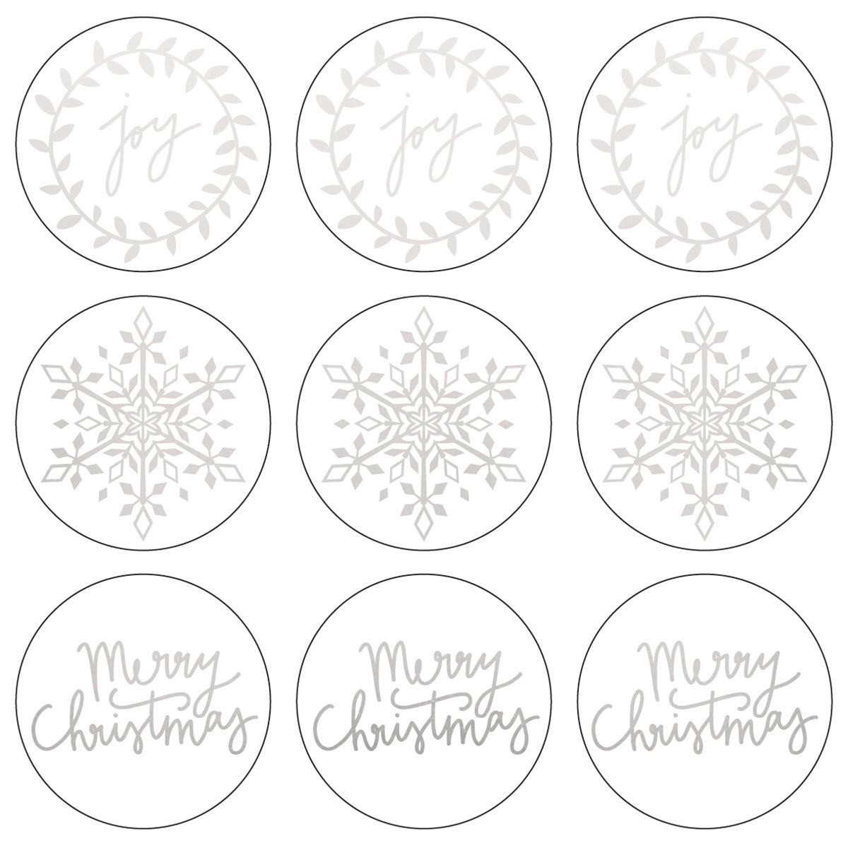 Lucky Dip Collection Christmas Foil Stickers Joy