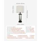 Table Lamps Set of 2, Dimmable Farmhouse Bedside Nightstand Lamps, Vintage Lamp with LED Bulb and Linen Shades, Bedside Lamp with USB C+A Ports & AC Outlet, for Living Room, Bedroom & Office