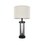 Table Lamps Set of 2, Dimmable Farmhouse Bedside Nightstand Lamps, Vintage Lamp with LED Bulb and Linen Shades, Bedside Lamp with USB C+A Ports & AC Outlet, for Living Room, Bedroom & Office