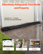 Flood Barrier, 8 Pack, 10 x 0.7 ft Flood Bags Activated by Water, Reusable Water Absorbent Barrier, Sandless Sandbags Blockage, Flooding Prevention Bags for Home, Doorway, Basement, Garage