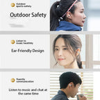 Bone Conduction Bluetooth 5.3 Headphones Ear Clip-On Wireless Sports Earphone Noise Reduction Headset Pink White