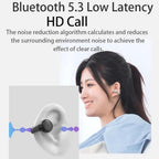 Bone Conduction Bluetooth 5.3 Headphones Ear Clip-On Wireless Sports Earphone Noise Reduction Headset Pink White