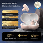 Bone Conduction Bluetooth 5.3 Headphones Ear Clip-On Wireless Sports Earphone Noise Reduction Headset Pink White
