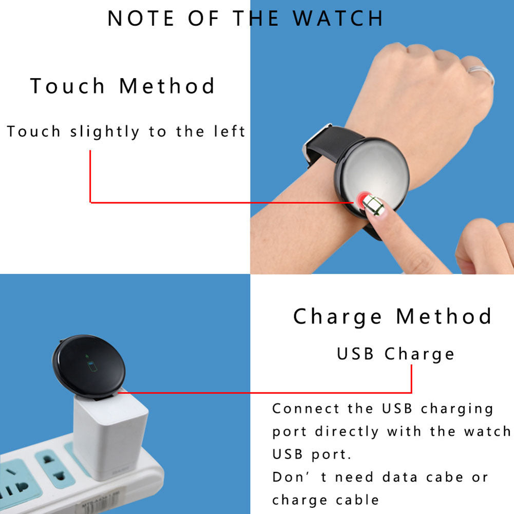 D18 1.44 Inch Sports Smart Watch Round Screen Smart Bracelet Heart Rate Blood Pressure Sleep Monitor red