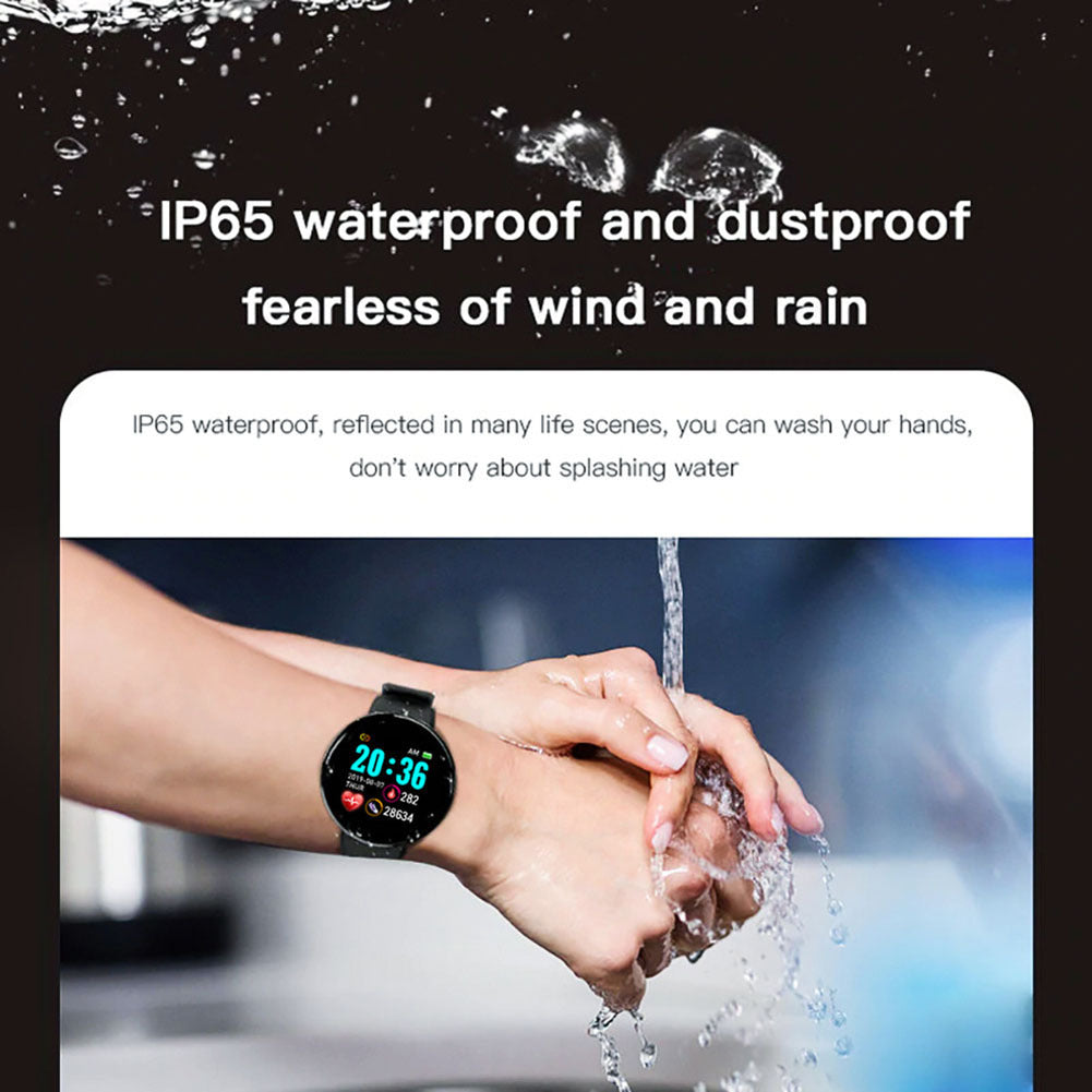 D18 1.44 Inch Sports Smart Watch Round Screen Smart Bracelet Heart Rate Blood Pressure Sleep Monitor red