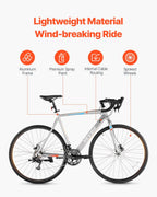 Road Bike, 700C Wheels Racing Bike, L-TWOO 14 Speeds Drivetrain City Commuter Road Bicycle, Urban Adult Sport Bike with Lightweight Aluminum Alloy Frame, Drop Bar, Disc Brake, for Men Women