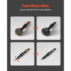 Blind Hole Bearing Puller Set, 16-in-1 Inner Bearing Race and Seal Extractor Kit, 16 PCS Slide Hammer Pilot Insert Inner Internal Bearing Removal Tool Set with 10 Split Collets and Counterstay