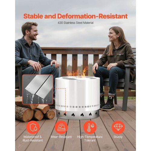 Fire Pit Stand for Solo Stove Bonfire,27 Inch Smokeless Fire Pit Ring,Stainless Steel Fireplace Stove Ranger Support Frame Accessory, Portable Outdoor Camping Holder Tools for Fireplace