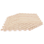 8 Pieces EVA Foam Floor Tiles with Wood Texture - Color: Natural