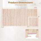 8 Pieces EVA Foam Floor Tiles with Wood Texture - Color: Natural