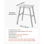 Electric Meat Bandsaw Stand, Floor Stand with Adjustable Height, Stable H-Shaped Frame, Anti-Slip Foot Pads, for Our Bone Saw Machine, Compatible with Models BS-130 & BS-250