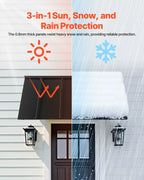 Fixed Metal Awning 56 x 24 in, Window Awning Door Canopy, Stable Triangle Steel Frame Awnings for Doors Exterior Rain, and Snow Sunlight Protection for Door Entrance, Windows, Porches, Balconies