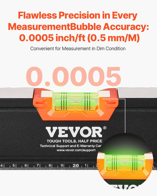 6-Piece Torpedo Level, 78/48/32/24/16/10 Inch All Magnetic Levels Set, Bubble Vials Ruler for 45/90/180 Degree, Aluminum Alloy Magnetic Box Leveler Tool, Shock-Resistance, SAE and Metric Scale