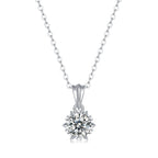 Promise Moissanite CZ Snowflake Rolo Chain 925 Sterling Silver Necklace