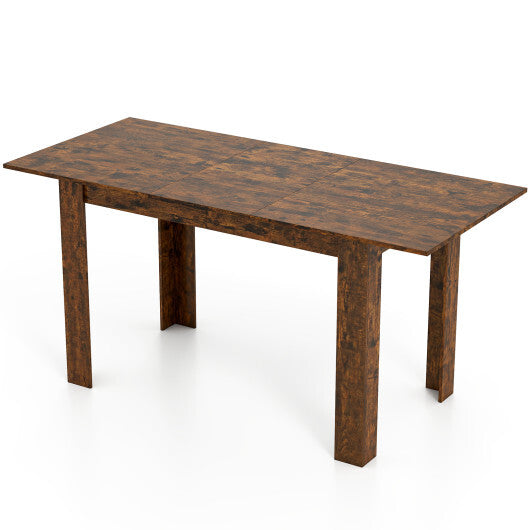 Extendable Dining Table for 4-8 People 47"-62" Large Rectangular Kitchen Table-Rustic Brown - Color: Rustic Brown