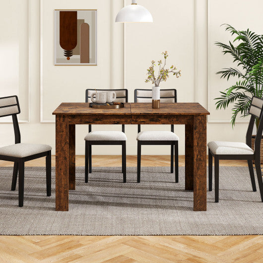 Extendable Dining Table for 4-8 People 47"-62" Large Rectangular Kitchen Table-Rustic Brown - Color: Rustic Brown