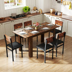 Extendable Dining Table for 4-8 People 47"-62" Large Rectangular Kitchen Table-Rustic Brown - Color: Rustic Brown