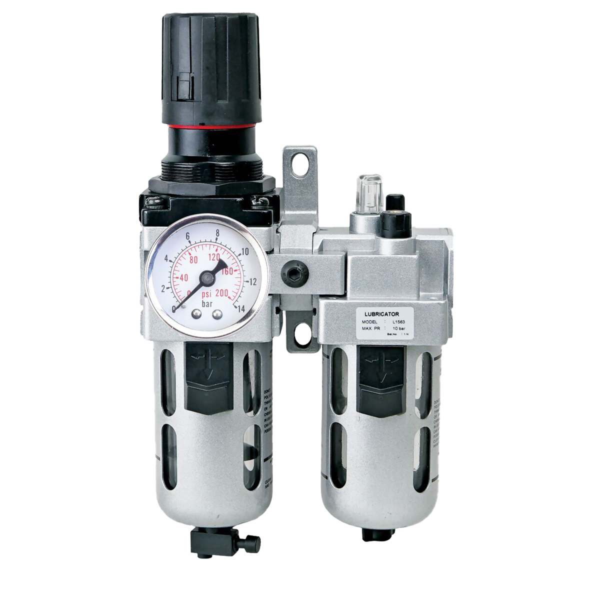 K Tool International Filter-Regulator and Lubricator, Standard 2 Piece
