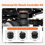 Air Shock Controller Kit, 12V 100PSI On Board Air Compressor System, Air Ride Suspension Compressor Kit with Single Path System, Pressure Gauge & Air Line for Trucks Vans