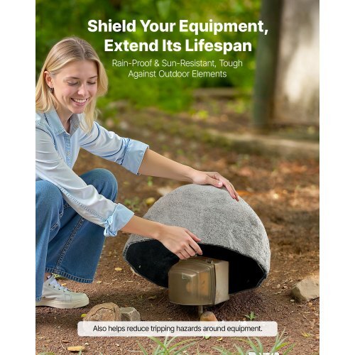 Faux Rock Cover, Outdoor Fake Rock Well Pump Cover, Realistic Natural Texture, Lightweight & Weather-Resistant Polyresin Artificial Boulder for Landscaping Garden Yard Dcor, Grey, Small Size