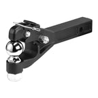 Pintle Hook, 20000 lbs, Pintle Hook Hitch for 2-inch Hitch Hook Military Receiver, Combination 2-5/16-inch Hitch Ball, Fits 2.5 to 3-inch Lunette Ring, 15.6-inch Length, Black Powder Coat