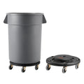Trash Can Dolly, Fit 20, 32, 44, 55 Gallon Containers, 2 Packs Round Trash Can Roller Base with 4 Lockable Wheels, 500lbs Heavy Duty Barrel Dolly, Multi-Functional Rolling Dolly Cart