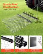 Drag Harrow, 4 x 5 ft Chain Harrow - Made from Q235 Steel, UTV Tractor Attachments for Landscape Leveling or Sod Prepping, Durable Harrow Rake for Gravel Driveway, Farm Field Garden Black