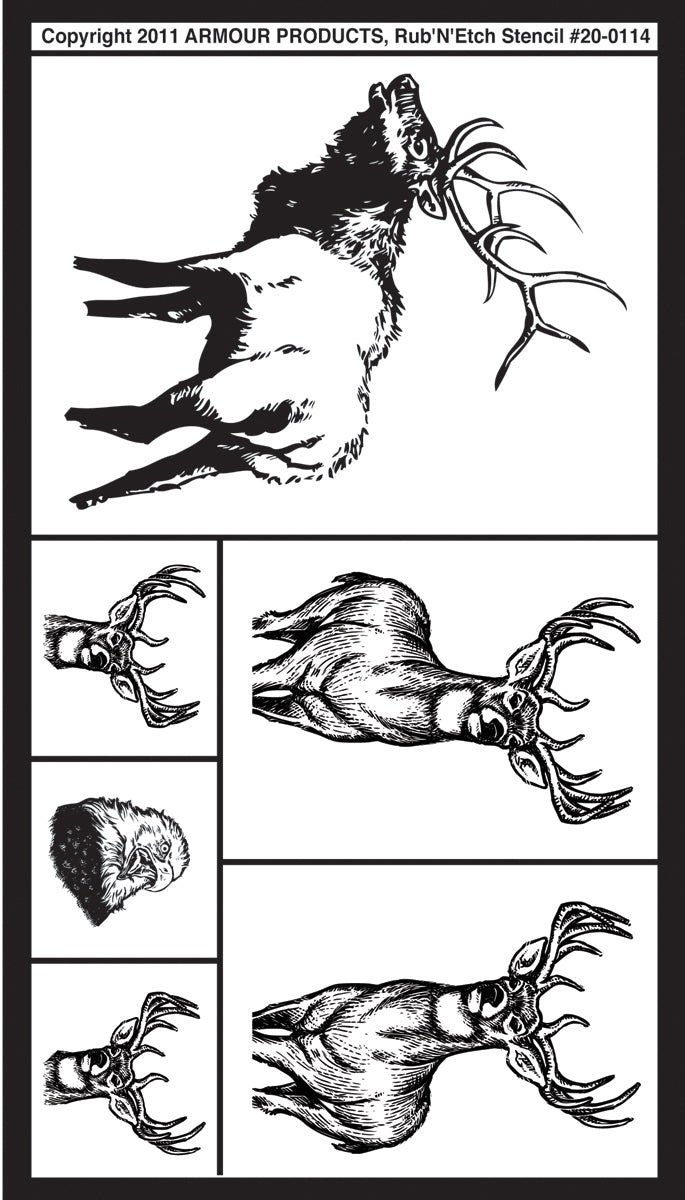 Armour Etch Stencil Rub N Etch Stencil Wildlife 5 X 8 Inch