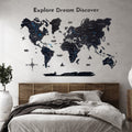Wooden Map Quote Sign - Black