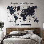 Wooden Map Quote Sign - Black