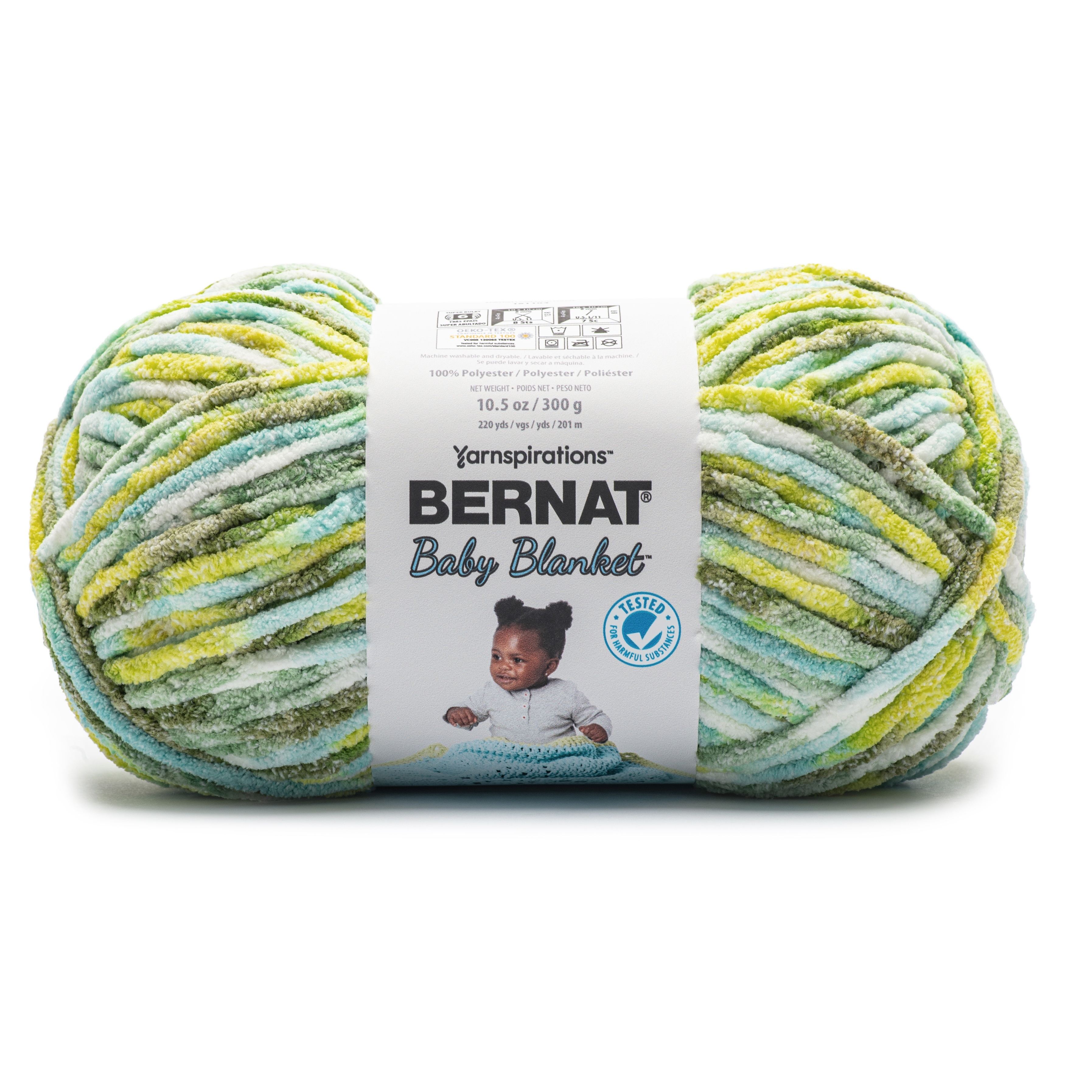 Spinrite Bernat Baby Blanket Big Ball Yarn Sea and S and 1 Pack of 1 Skein
