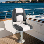 2-Pack Boat Seats with Thick Sponge Padding and Fixing Bolts-Gray