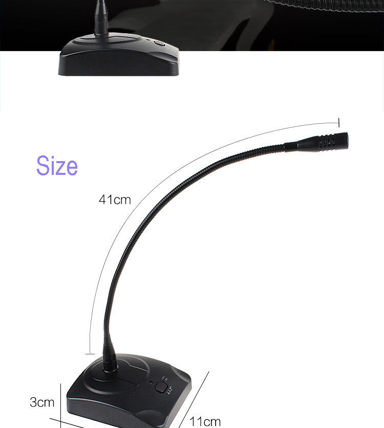 Professional Condenser Wired Gooseneck Microphone Desktop High Sensitivity Capacitor Mic black