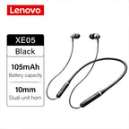 Original LENOVO XE05 Neck-type Bluetooth Headset Sports Waterproof Long Standby Earphones Red