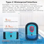 Wireless Bluetooth Speaker Bric 3rd Generation Audio Waterproof Outdoor Sound Rechargeable Battery Blue