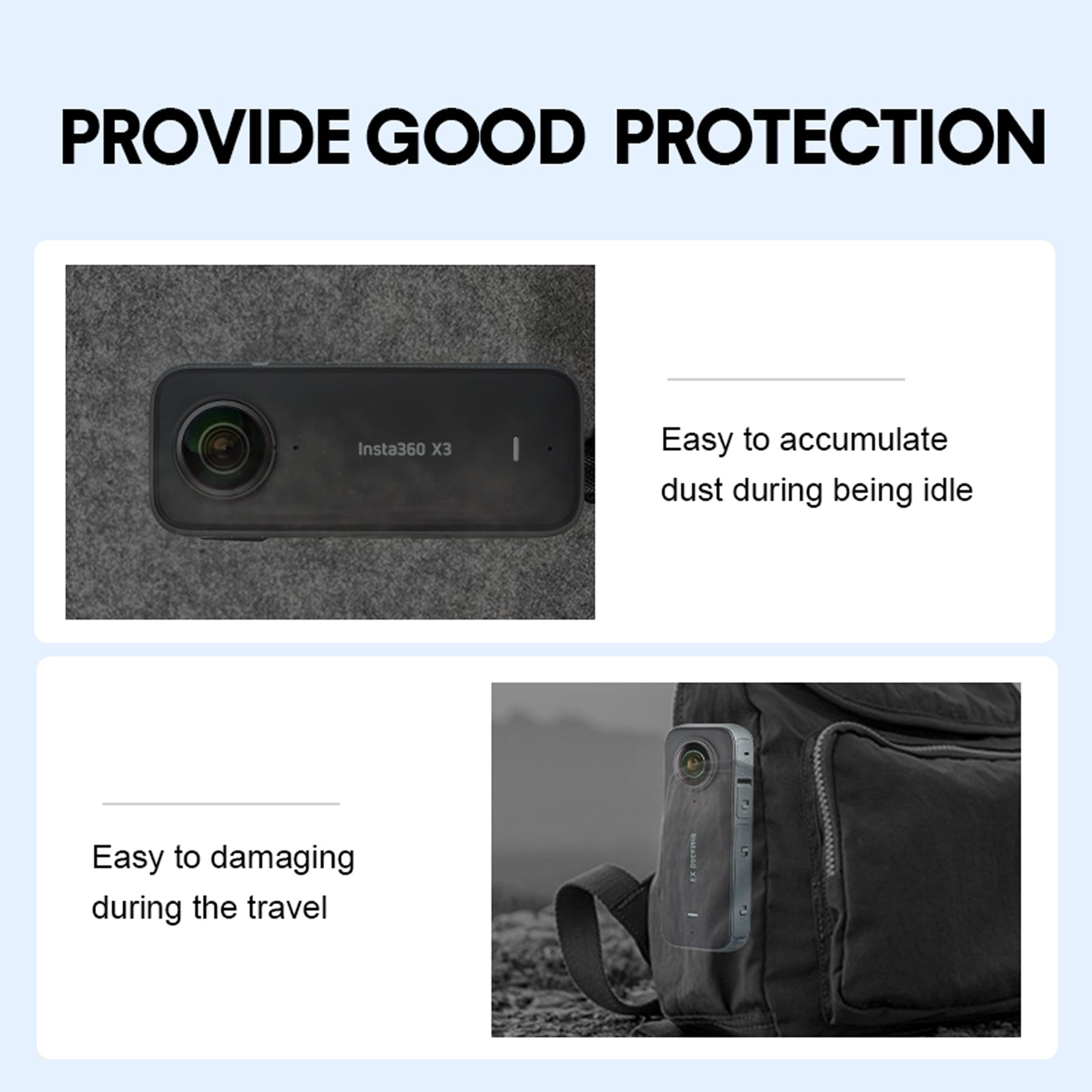 Camera Bag Portable Carrying Case Outdoor Storage Handbag Compatible For Insta360 One X3 Panoramic Camera black 1111347