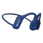 Wireless Headphones Headband Bone Conduction Earphones Clear Sound Calling Headphones Waterproof Earbuds Blue