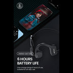 Wireless Headphones Headband Bone Conduction Earphones Clear Sound Calling Headphones Waterproof Earbuds Blue