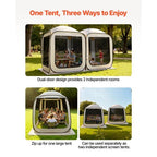 Screen House Tent, 12 x 6 ft, 2 in 1 Pop Up Screen Tent, Portable Screened in Canopy with Carry Bag, Netting Sides, Ground Stakes, for Garden, Patio, Backyard, and Outdoor Activities, Beige