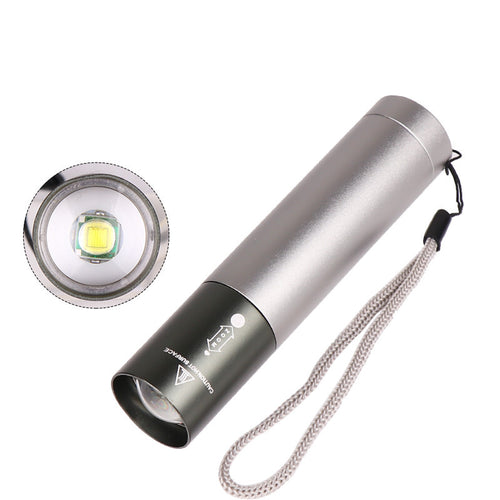 3 Modes Adjustable LED T6 USB Rechargeable Flashlight for Outdoor black_Model 1463-T6