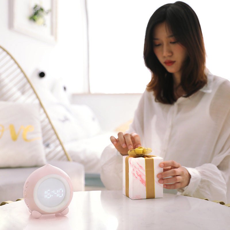 Portable Digital Alarm Clock with Led Light USB Charging Kids Bluetooth Speaker Snooze Clock blue_Bluetooth