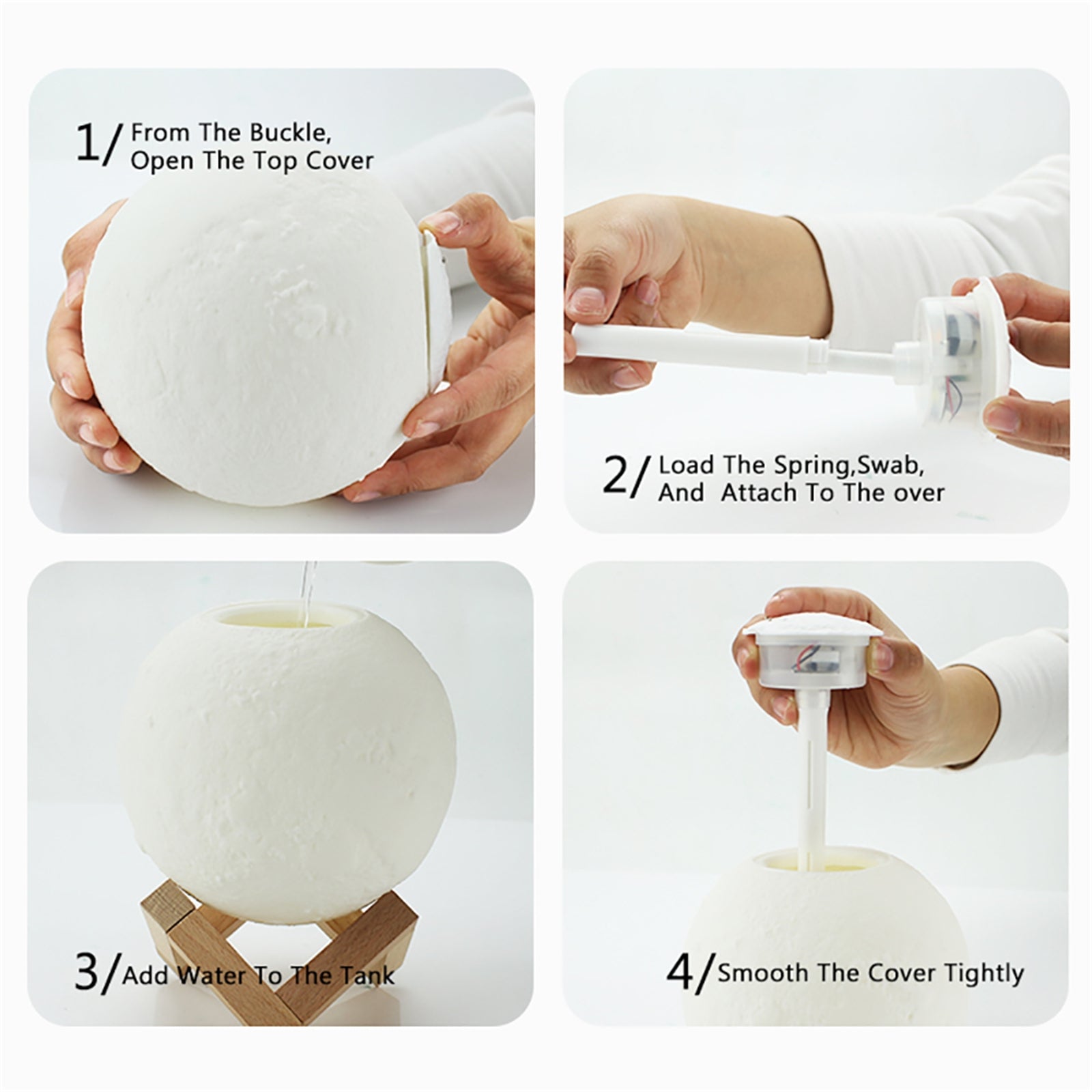 880ml Mist Maker Usb Light Aromatherapy Diffuser 3d Moon Lamp Aroma Humidifier for Living Room Bedroom Office