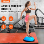Half Exercise Ball Trainer, 23 inch Balance Ball Trainer, 660 lbs Capacity Stability Ball, Yoga Ball with Resistance Bands and Pump, Strength Fitness Ball for Home Gym, Full Body Workouts, Blue
