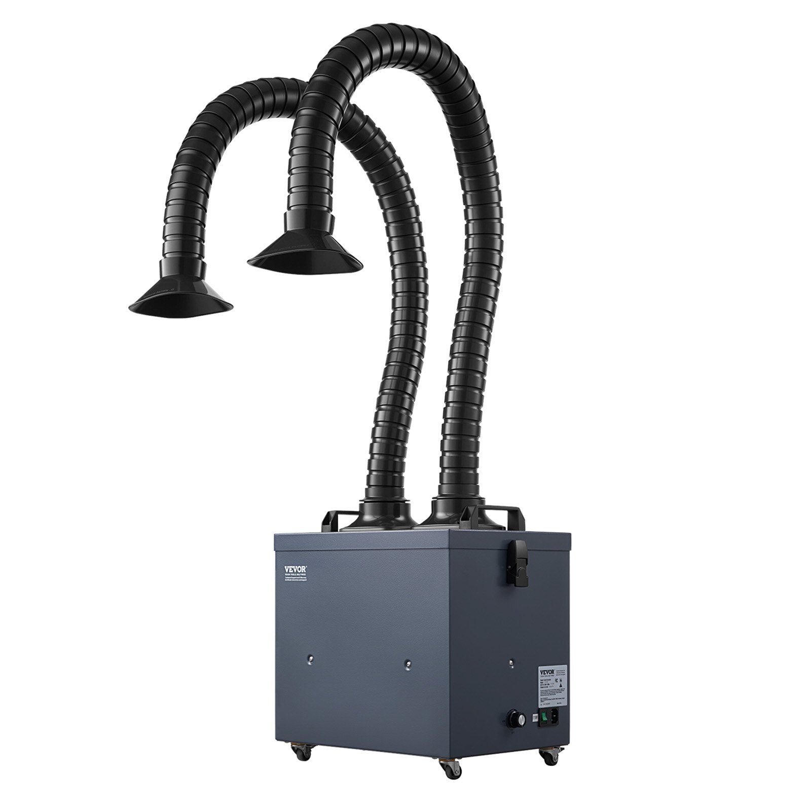 Soldering Fume Extractor with Dual Hoses, 275W Brushless Solder Smoke Absorber with 4-Stage Filters & 10 Speeds, 380m/h Strong Suction Smoke Purifier for Soldering, Laser Engraving, DIY Welding