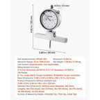 Depth Gauge, Depth Micrometer 0-22 inch Measuring Range, 0.001" Resolution, with 4 Anvils & 6 Standard Rods, Precision Easy to Read Mechanical Tool for Measuring Groove, Step, Hole