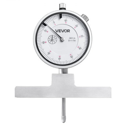 Depth Gauge, Depth Micrometer 0-22 inch Measuring Range, 0.001" Resolution, with 4 Anvils & 6 Standard Rods, Precision Easy to Read Mechanical Tool for Measuring Groove, Step, Hole