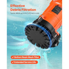 1/2 HP Submersible Trash Pump, 2000 GPH, 120V Cast Iron Submersible Sump Sewage Pump with 2 in Discharge, 39 ft Max Lift, Drain Dirty Clean Water, for Pools, Garden, Pond, Basement, Flooded Area
